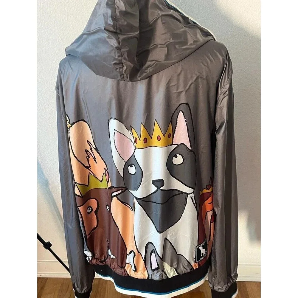 Dolce & Gabbana Men's K-way Dog Patch Jacket Ribbed Zip-Up Printed NEW  XL - Picture 10 of 12